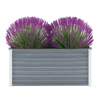 Plantenbak verhoogd 100x40x45 cm gegalvaniseerd staal grijs 1