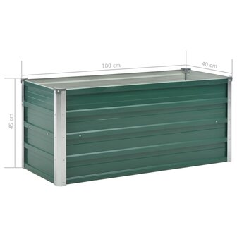 Plantenbak verhoogd 100x40x45 cm gegalvaniseerd staal groen 7