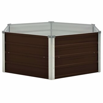 Plantenbak verhoogd 129x129x46 cm gegalvaniseerd staal bruin 3