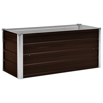 Plantenbak verhoogd 100x40x45 cm gegalvaniseerd staal bruin 2