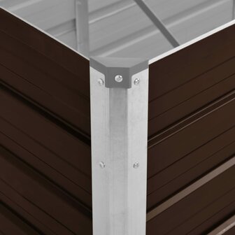 Plantenbak verhoogd 100x40x45 cm gegalvaniseerd staal bruin 5