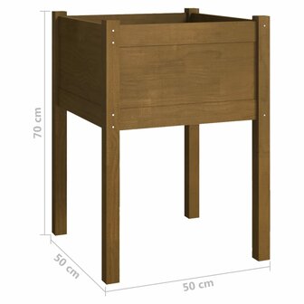 Plantenbak 50x50x70 cm massief grenenhout honingbruin 7