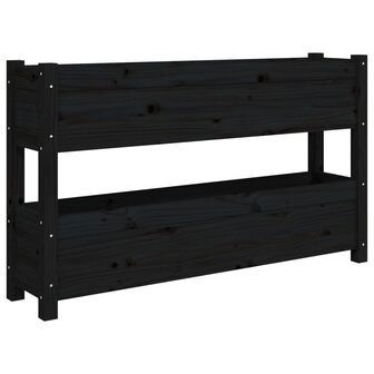 Plantenbak 112x25x66 cm massief grenenhout zwart 2