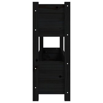 Plantenbak 112x25x66 cm massief grenenhout zwart 6