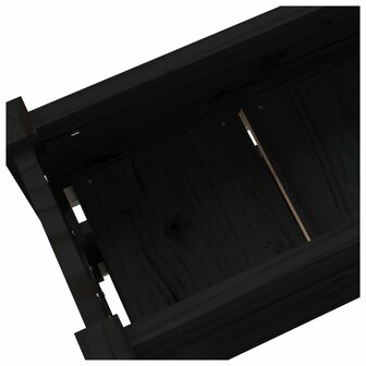 Plantenbak 112x25x66 cm massief grenenhout zwart 7