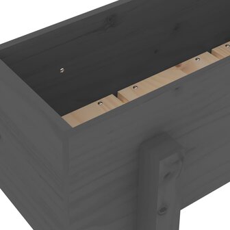 Plantenbak 62x30x38 cm massief grenenhout grijs 7
