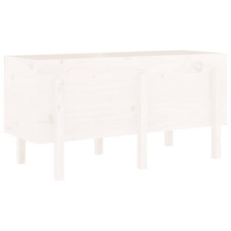 Plantenbak verhoogd 121x50x57 cm massief grenenhout wit 2