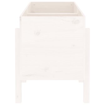 Plantenbak verhoogd 121x50x57 cm massief grenenhout wit 4