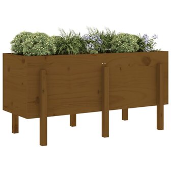 Plantenbak verhoogd 121x50x57 cm massief grenenhout honingbruin 3