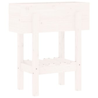 Plantenbak 62x30x69 cm massief grenenhout wit 2