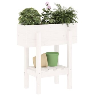 Plantenbak 62x30x69 cm massief grenenhout wit 3