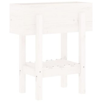 Plantenbak 62x30x69 cm massief grenenhout wit 4