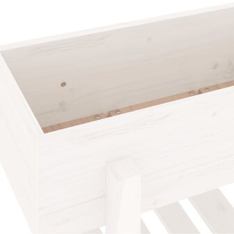Plantenbak 62x30x69 cm massief grenenhout wit 7
