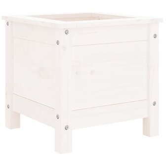Plantenbak 40x40x39 cm massief grenenhout wit 4