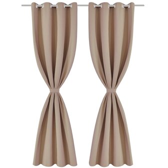 Gordijnen met metalen ringen verduisterend 135x175 cr&egrave;me 2 st 2