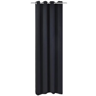 Gordijn met metalen ringen verduisterend 270x245 zwart 1