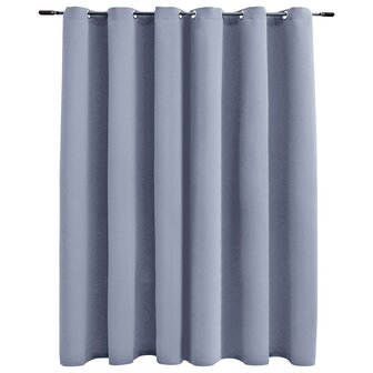 Gordijn verduisterend met metalen ringen 290x245 cm grijs 2