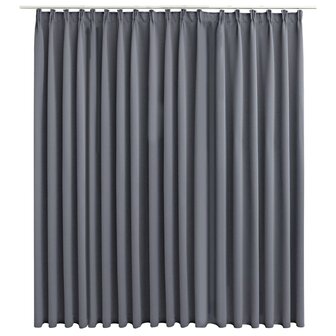 Gordijn verduisterend met haken 290x245 cm grijs 2