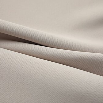 Gordijn verduisterend met metalen ringen 2 st 140x225 cm beige 4