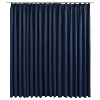 Gordijn verduisterend met haken 290x245 cm blauw 2