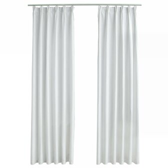 Gordijnen verduisterend met haken 2 st 140x225 cm gebroken wit 2