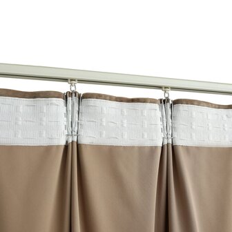Gordijnen verduisterend 2 st met haken 140x225 cm fluweel beige 4