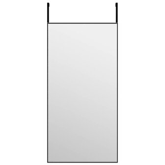 Deurspiegel 40x80 cm glas en aluminium zwart 2