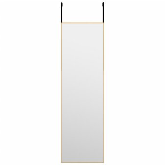 Deurspiegel 30x100 cm glas en aluminium goudkleurig 2