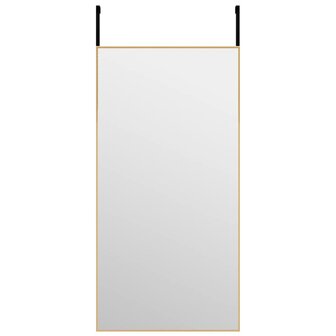 Deurspiegel 40x80 cm glas en aluminium goudkleurig 2