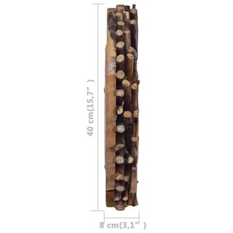 Wandspiegel rond 40 cm teakhout 6