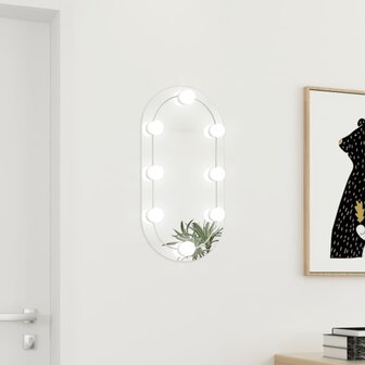 Spiegel met LED-verlichting ovaal 60x30 cm glas 1