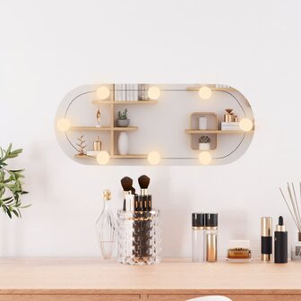 Wandspiegel met LED&amp;apos;s ovaal 20x50 cm glas 3