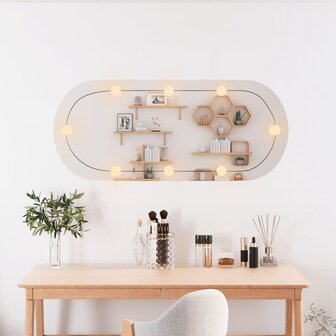 Wandspiegel met LED&amp;apos;s ovaal 40x90 cm glas 3