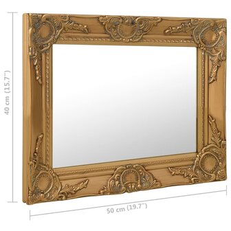 Wandspiegel barok stijl 50x40 cm goudkleurig 6