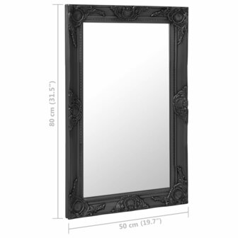 Wandspiegel barok stijl 50x80 cm zwart 6