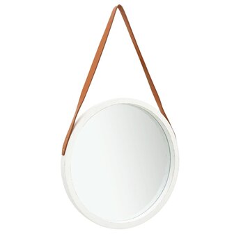 Wandspiegel met band 50 cm wit 1
