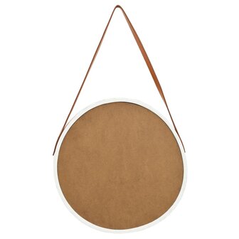 Wandspiegel met band 50 cm wit 5