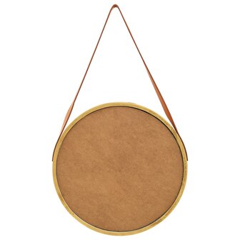 Wandspiegel met band 50 cm goudkleurig 5