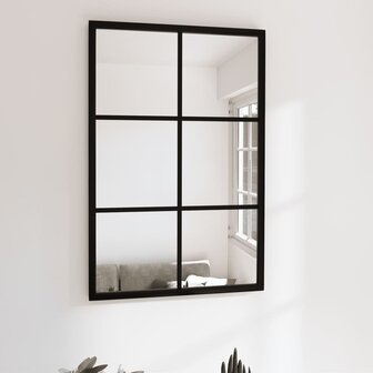 Wandspiegel 60x40 cm metaal zwart 1