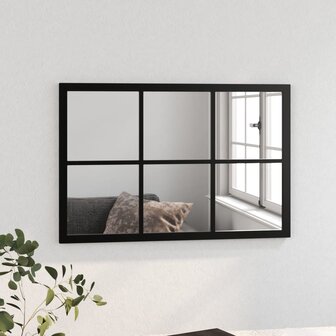 Wandspiegel 60x40 cm metaal zwart 3