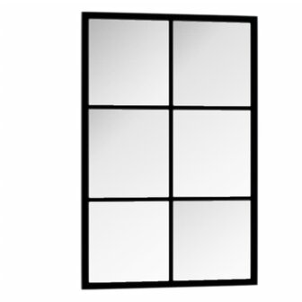 Wandspiegel 60x40 cm metaal zwart 4
