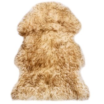 Vloerkleed 60x90 cm schapenvacht gem&ecirc;leerd bruin 1