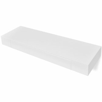 Wandplanken zwevend met lades 2 st 80 cm wit 2