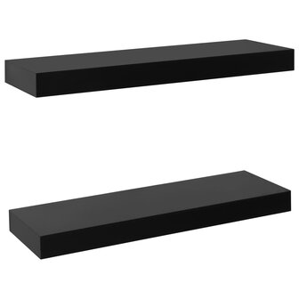 Wandplanken zwevend 2 st 40x20x3,8 cm zwart 2