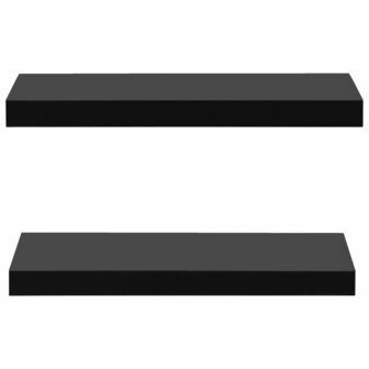 Wandplanken zwevend 2 st 40x20x3,8 cm zwart 3