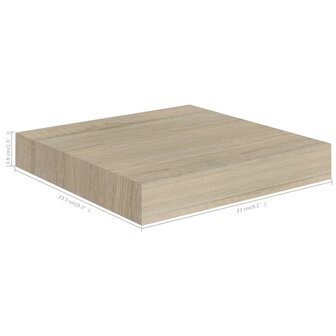 Wandschap zwevend 23x23,5x3,8 cm MDF eikenkleur 7