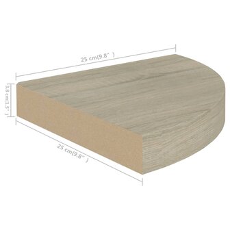 Hoekschap zwevend 25x25x3,8 cm MDF eikenkleurig 7