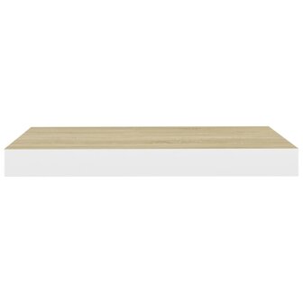 Wandschap zwevend 40x23x3,8 cm MDF eikenkleurig en wit 5