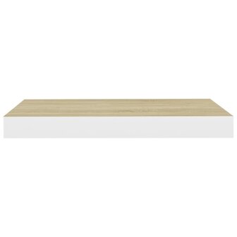 Wandschap zwevend 50x23x3,8 cm MDF eikenkleurig en wit 4