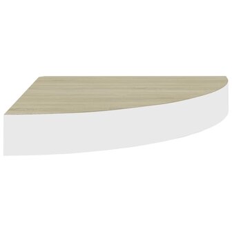 Hoekwandschap 25x25x3,8 cm MDF eikenkleurig en wit 4